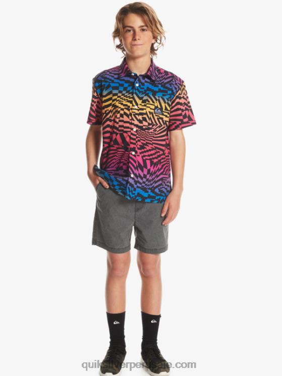Quiksilver N8LNT2079 Niños negro 8-16 taxer 15 pantalones cortos con cintura elástica