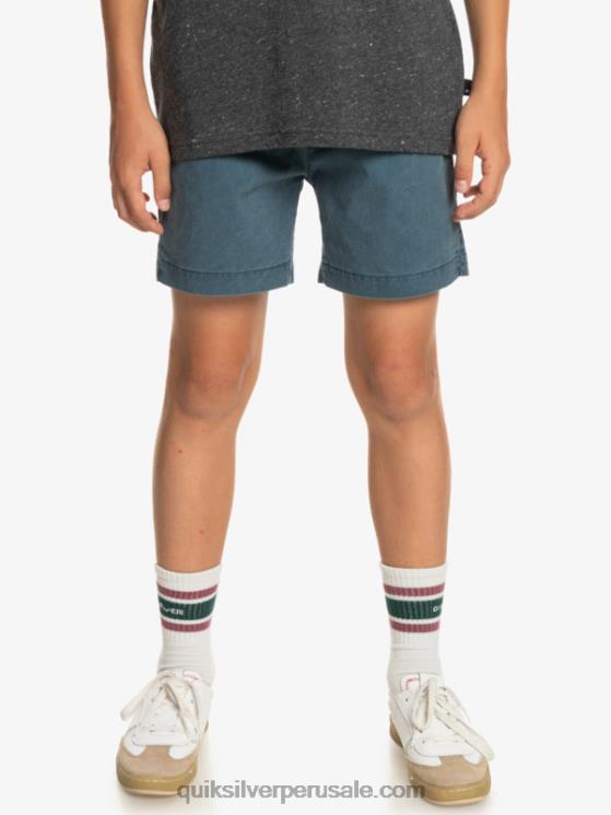 Quiksilver N8LNT2081 Niños azul marino medianoche 8-16 taxer 15 pantalones cortos con cintura elástica