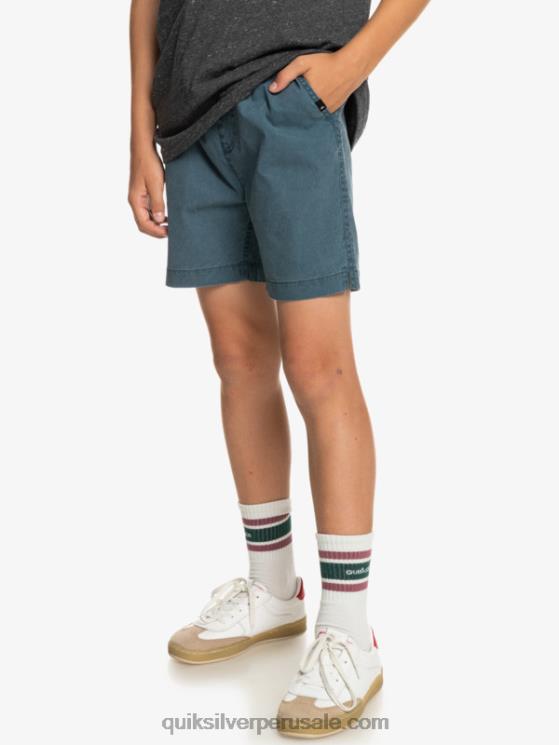 Quiksilver N8LNT2081 Niños azul marino medianoche 8-16 taxer 15 pantalones cortos con cintura elástica