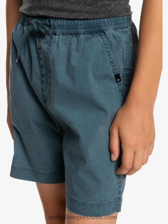 Quiksilver N8LNT2081 Niños azul marino medianoche 8-16 taxer 15 pantalones cortos con cintura elástica