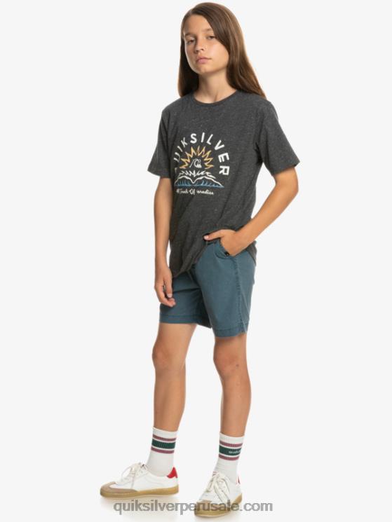 Quiksilver N8LNT2081 Niños azul marino medianoche 8-16 taxer 15 pantalones cortos con cintura elástica
