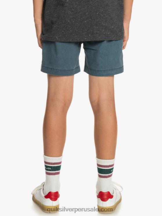 Quiksilver N8LNT2081 Niños azul marino medianoche 8-16 taxer 15 pantalones cortos con cintura elástica