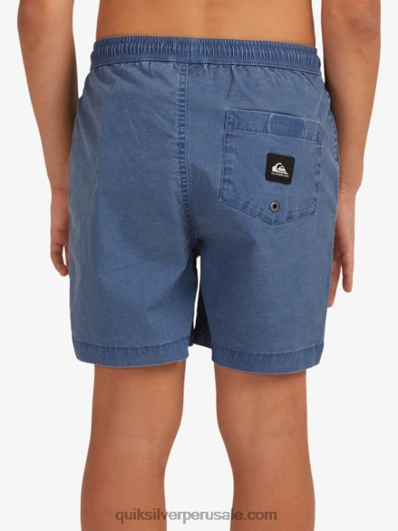 Quiksilver N8LNT2083 Niños insignias azules 8-16 taxer 15 pantalones cortos con cintura elástica