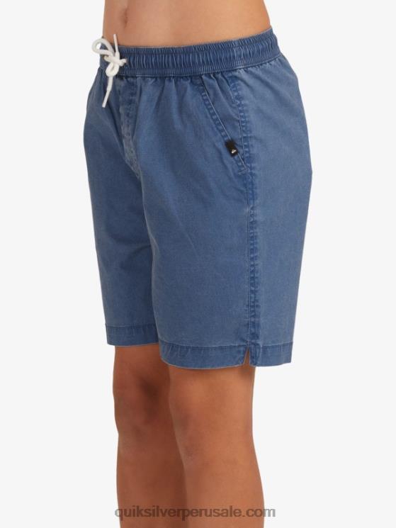 Quiksilver N8LNT2083 Niños insignias azules 8-16 taxer 15 pantalones cortos con cintura elástica