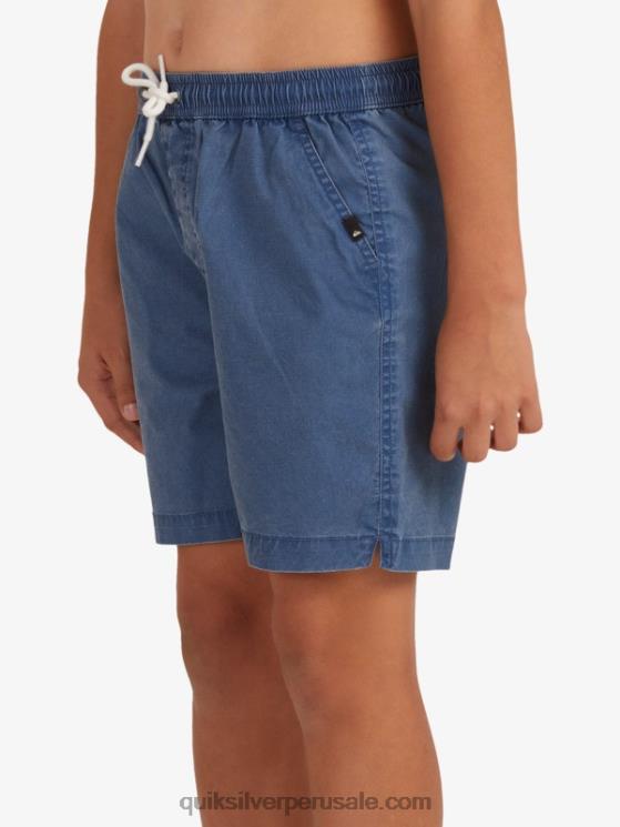 Quiksilver N8LNT2083 Niños insignias azules 8-16 taxer 15 pantalones cortos con cintura elástica