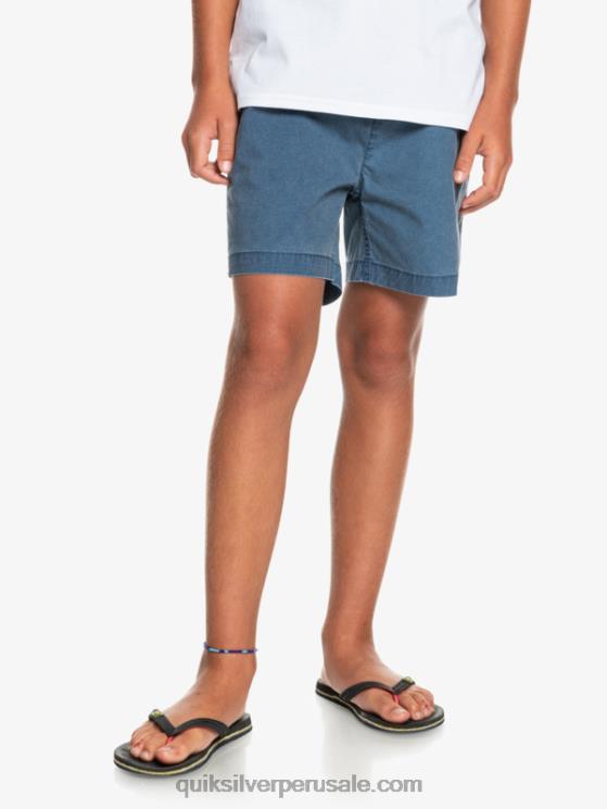 Quiksilver N8LNT2083 Niños insignias azules 8-16 taxer 15 pantalones cortos con cintura elástica