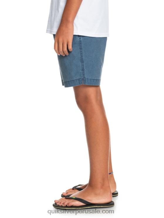 Quiksilver N8LNT2083 Niños insignias azules 8-16 taxer 15 pantalones cortos con cintura elástica