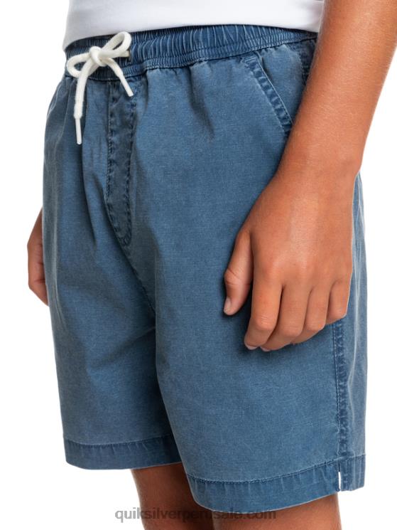 Quiksilver N8LNT2083 Niños insignias azules 8-16 taxer 15 pantalones cortos con cintura elástica