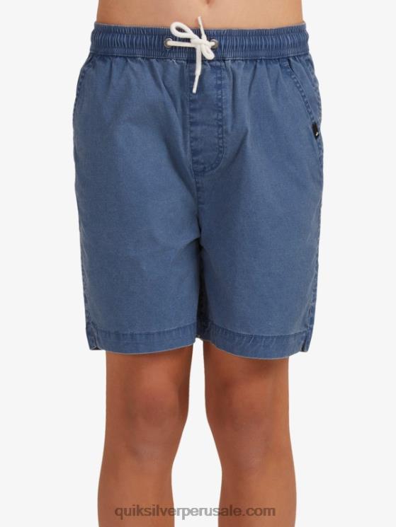 Quiksilver N8LNT2083 Niños insignias azules 8-16 taxer 15 pantalones cortos con cintura elástica