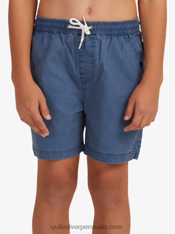 Quiksilver N8LNT2083 Niños insignias azules 8-16 taxer 15 pantalones cortos con cintura elástica