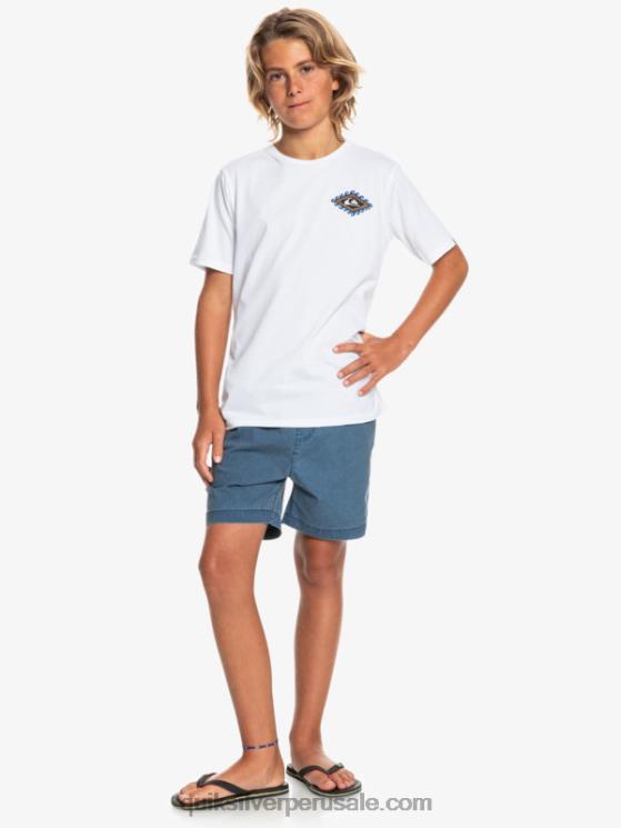 Quiksilver N8LNT2083 Niños insignias azules 8-16 taxer 15 pantalones cortos con cintura elástica