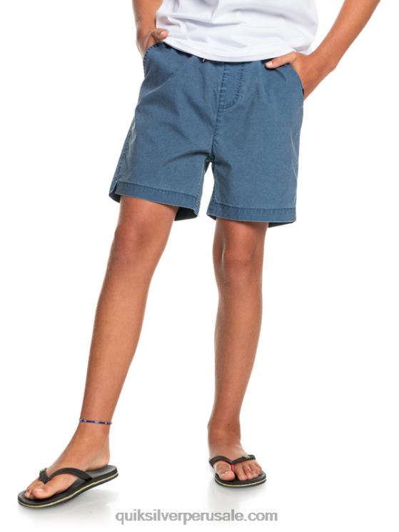 Quiksilver N8LNT2083 Niños insignias azules 8-16 taxer 15 pantalones cortos con cintura elástica