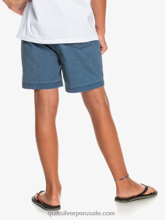 Quiksilver N8LNT2083 Niños insignias azules 8-16 taxer 15 pantalones cortos con cintura elástica