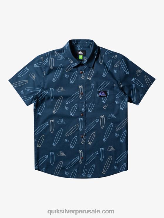 Quiksilver N8LNT2009 Niños azul marino de medianoche ¿dónde está mi tabla ¿dónde está mi camiseta de manga corta