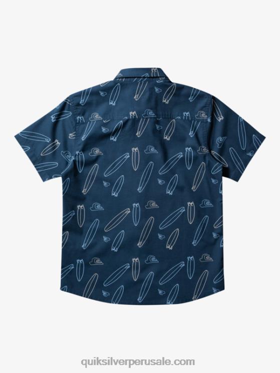 Quiksilver N8LNT2009 Niños azul marino de medianoche ¿dónde está mi tabla ¿dónde está mi camiseta de manga corta
