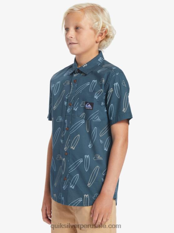 Quiksilver N8LNT2009 Niños azul marino de medianoche ¿dónde está mi tabla ¿dónde está mi camiseta de manga corta