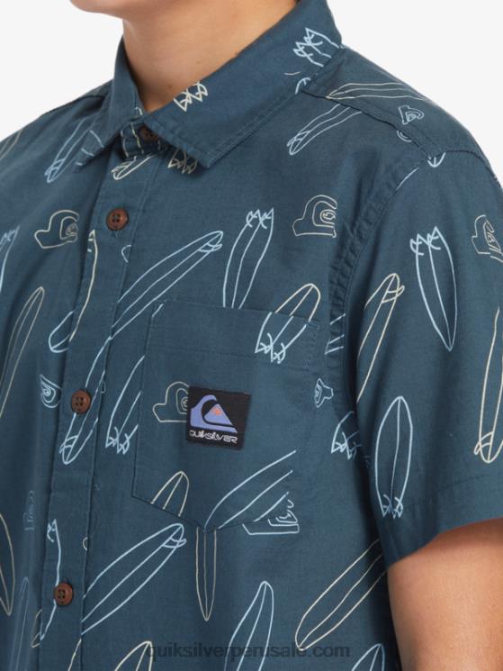 Quiksilver N8LNT2009 Niños azul marino de medianoche ¿dónde está mi tabla ¿dónde está mi camiseta de manga corta