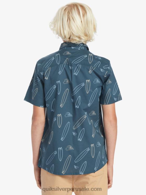 Quiksilver N8LNT2009 Niños azul marino de medianoche ¿dónde está mi tabla ¿dónde está mi camiseta de manga corta