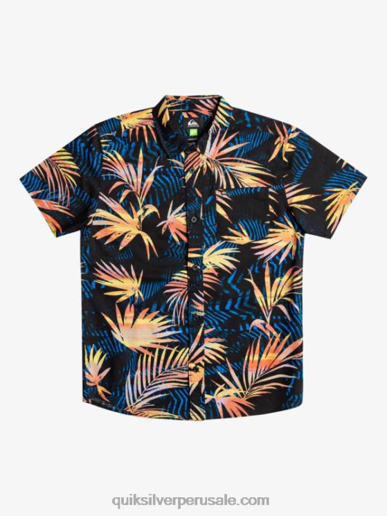 Quiksilver N8LNT2196 Niños negro rasgado 8-16 camisa de manga corta rota
