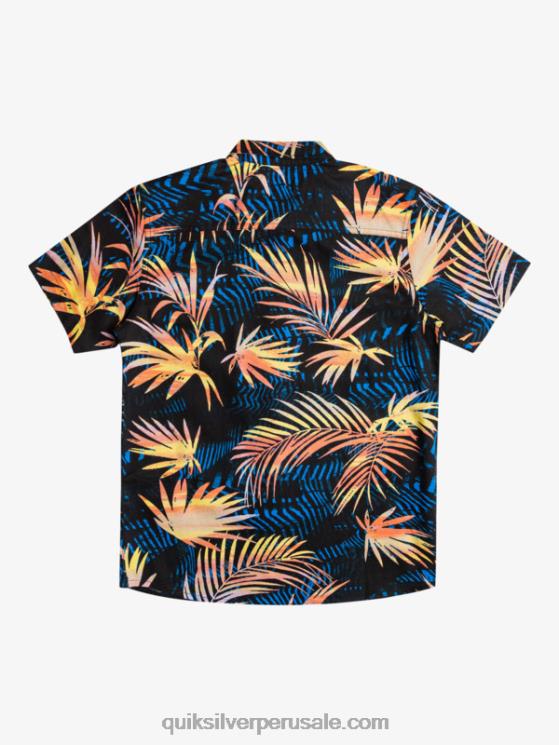 Quiksilver N8LNT2196 Niños negro rasgado 8-16 camisa de manga corta rota