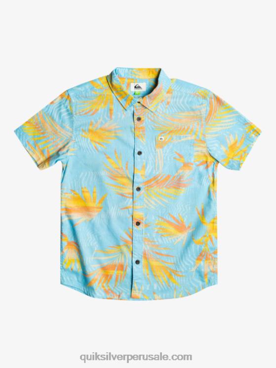 Quiksilver N8LNT2197 Niños azul cielo rasgado 8-16 camisa de manga corta rota