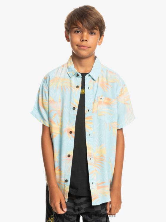 Quiksilver N8LNT2197 Niños azul cielo rasgado 8-16 camisa de manga corta rota