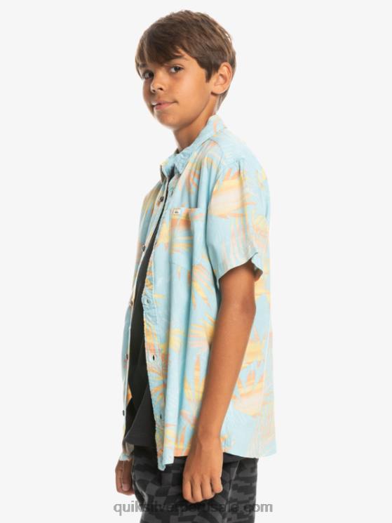 Quiksilver N8LNT2197 Niños azul cielo rasgado 8-16 camisa de manga corta rota