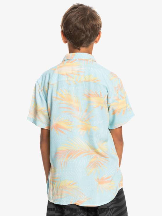Quiksilver N8LNT2197 Niños azul cielo rasgado 8-16 camisa de manga corta rota
