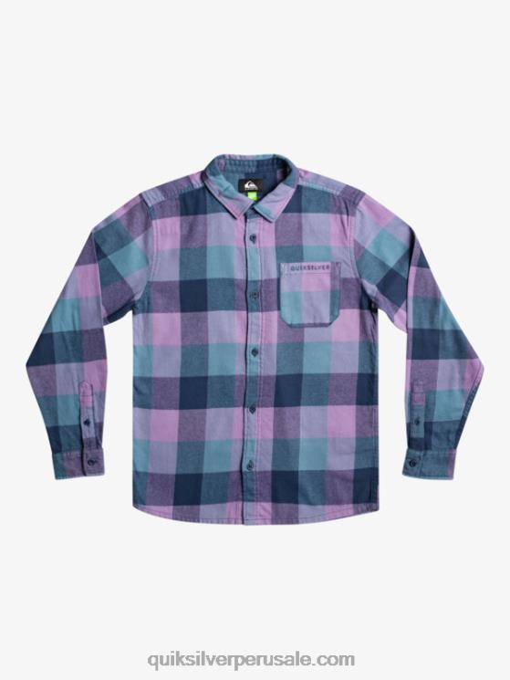 Quiksilver N8LNT2304 Niños insignia azul madre mosca 8-16 motherfly camisa de franela de manga larga