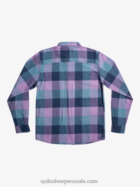 Quiksilver N8LNT2304 Niños insignia azul madre mosca 8-16 motherfly camisa de franela de manga larga