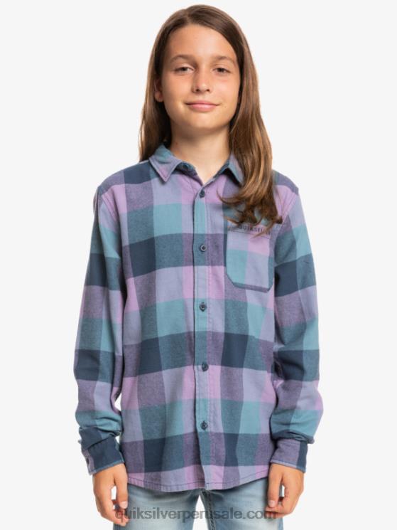 Quiksilver N8LNT2304 Niños insignia azul madre mosca 8-16 motherfly camisa de franela de manga larga
