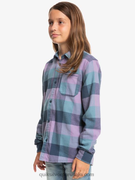 Quiksilver N8LNT2304 Niños insignia azul madre mosca 8-16 motherfly camisa de franela de manga larga