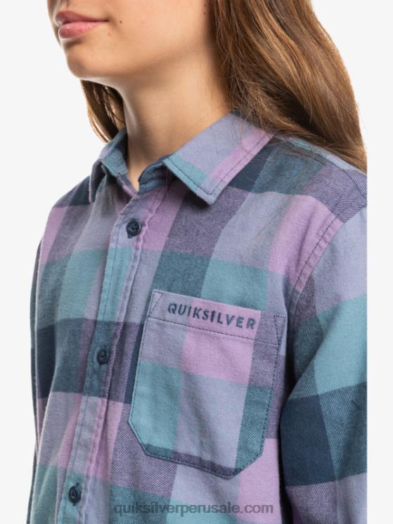 Quiksilver N8LNT2304 Niños insignia azul madre mosca 8-16 motherfly camisa de franela de manga larga