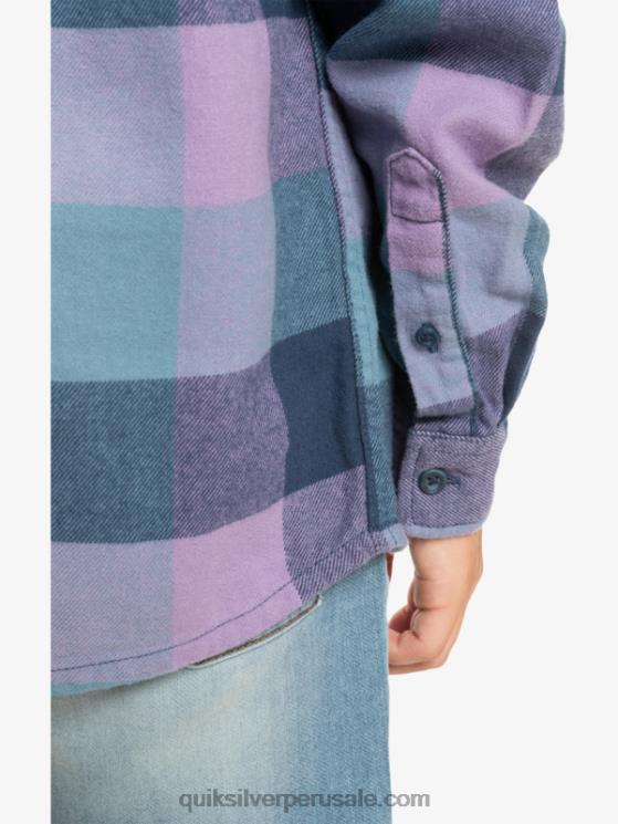 Quiksilver N8LNT2304 Niños insignia azul madre mosca 8-16 motherfly camisa de franela de manga larga