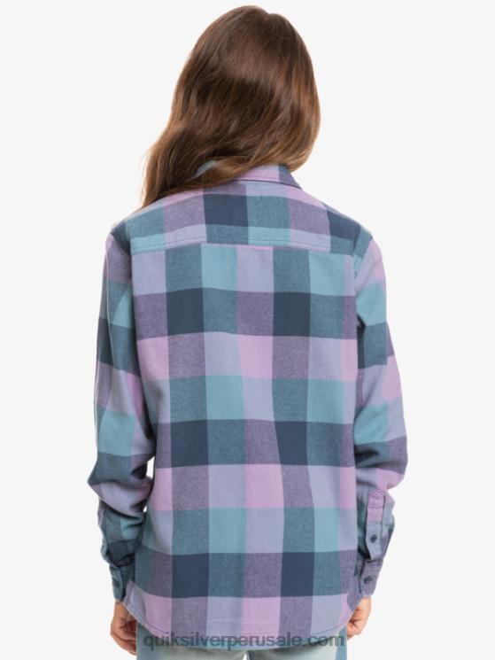 Quiksilver N8LNT2304 Niños insignia azul madre mosca 8-16 motherfly camisa de franela de manga larga