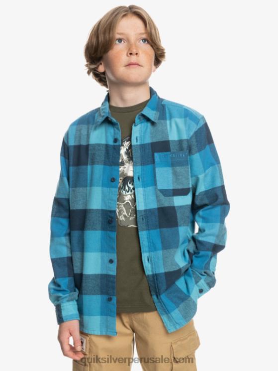 Quiksilver N8LNT2308 Niños madre mosca azul delph 8-16 motherfly camisa de franela de manga larga