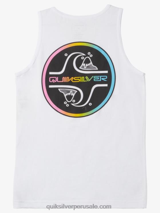 Quiksilver N8LNT2227 Niños blanco camiseta de tanque de burbujas de 8-16 núcleos