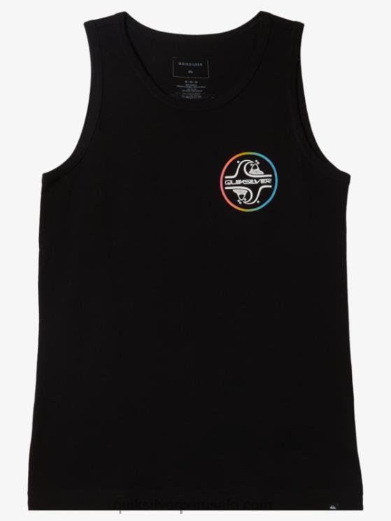 Quiksilver N8LNT2228 Niños negro camiseta de tanque de burbujas de 8-16 núcleos