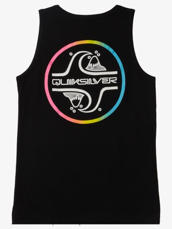 Quiksilver N8LNT2228 Niños negro camiseta de tanque de burbujas de 8-16 núcleos