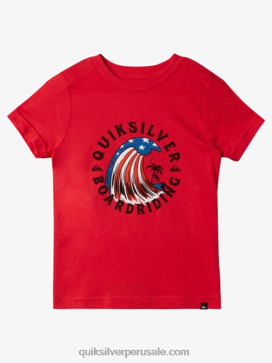 Quiksilver N8LNT1930 Niños rojo de alto riesgo 2-7 casa de la camiseta de la ola
