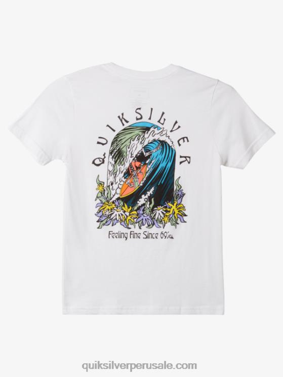 Quiksilver N8LNT1939 Niños blanco 8-16 la camiseta del barril original