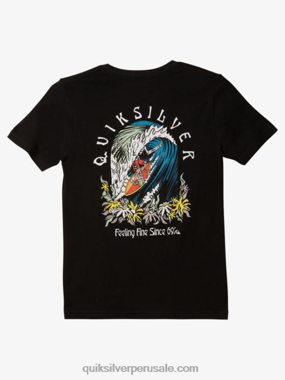 Quiksilver N8LNT1940 Niños negro 8-16 la camiseta del barril original