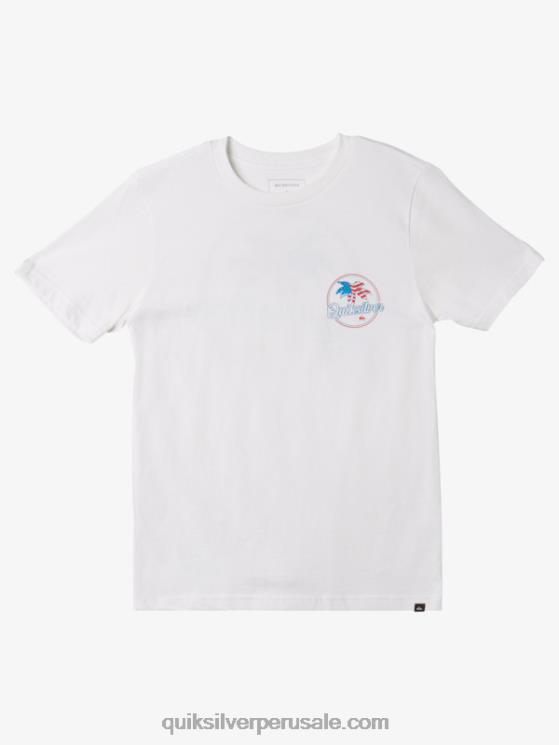 Quiksilver N8LNT1956 Niños blanco 8-16 camiseta con brisa de palma