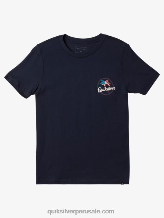 Quiksilver N8LNT1957 Niños chaqueta azul marino 8-16 camiseta con brisa de palma