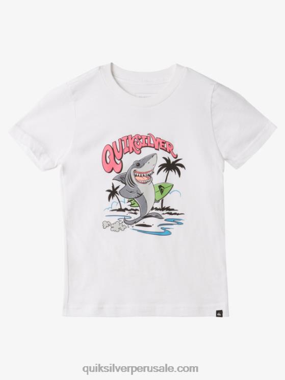 Quiksilver N8LNT1970 Niños blanco 2-7 camiseta desteñida