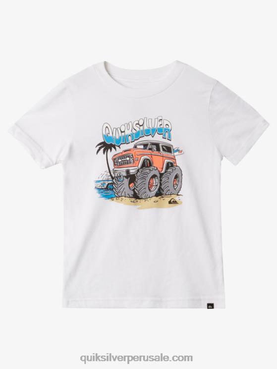 Quiksilver N8LNT1973 Niños blanco 2-7 camiseta aparcada en doble fila