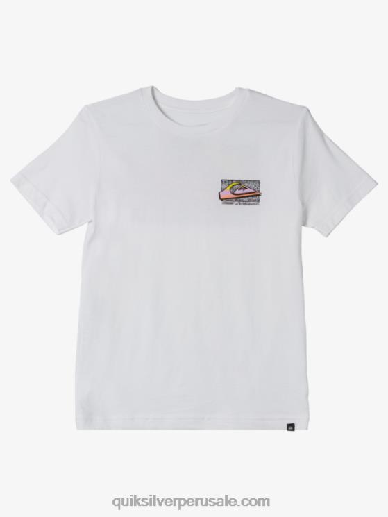Quiksilver N8LNT2123 Niños blanco camiseta retro desteñida 8-16