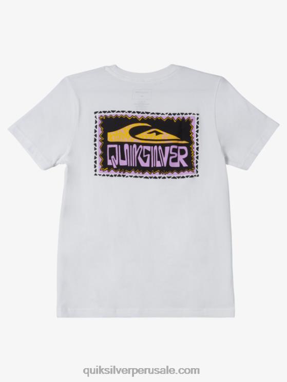Quiksilver N8LNT2155 Niños blanco Camiseta 8-16 marcos alabeados