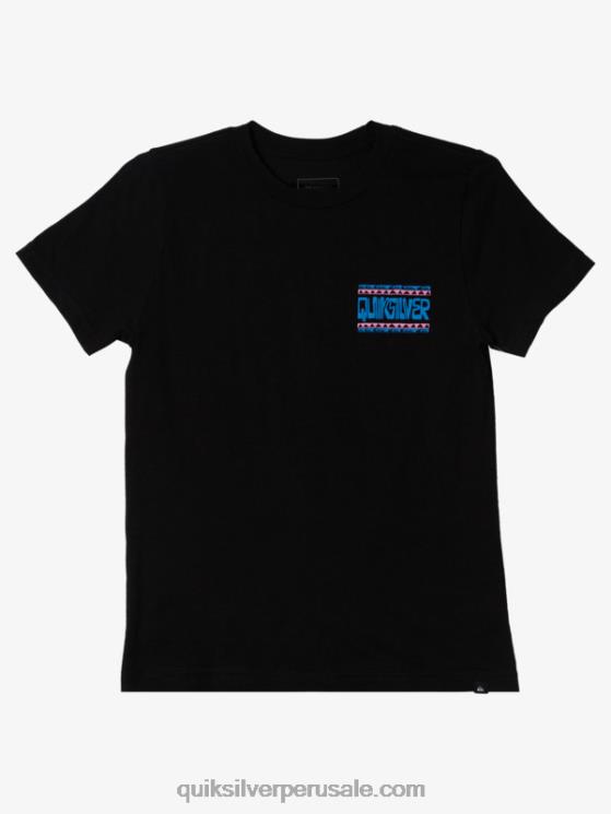 Quiksilver N8LNT2156 Niños negro Camiseta 8-16 marcos alabeados