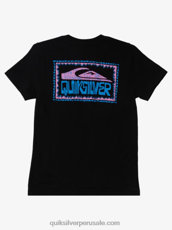 Quiksilver N8LNT2156 Niños negro Camiseta 8-16 marcos alabeados